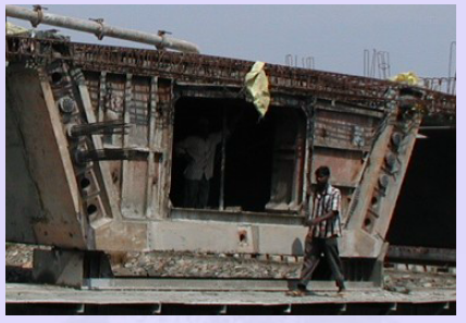 Post-tensioning of a box girder