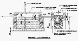 Septic Tank Drawing, Septic Tank, Soak Pit Drawing, Soak Pit, Sectional Elevation of Septic Tank, Sectional Elevation of Soak Pit