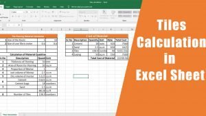 Flooring Tiles Calculation in Excel Sheet Free Download