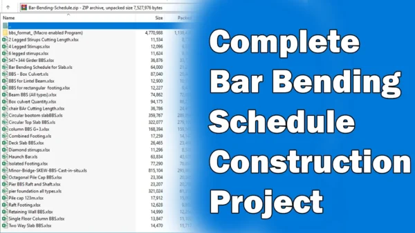 Complete Bar Bending Schedule for Construction Projects