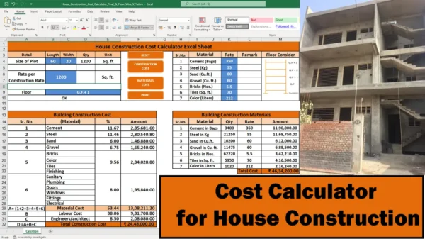Cost Calculator for House Construction