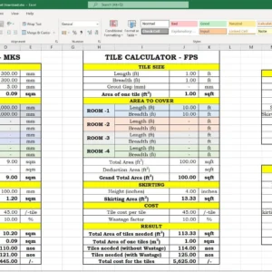 Tile Calculator Excel Sheet Download