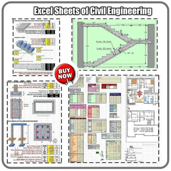 Complete Excel Sheets for Civil Engineers