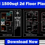Autocad 1500sqt 2d Floor Plan Design