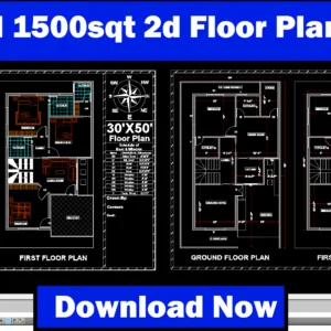 Autocad 1500sqt 2d Floor Plan Design