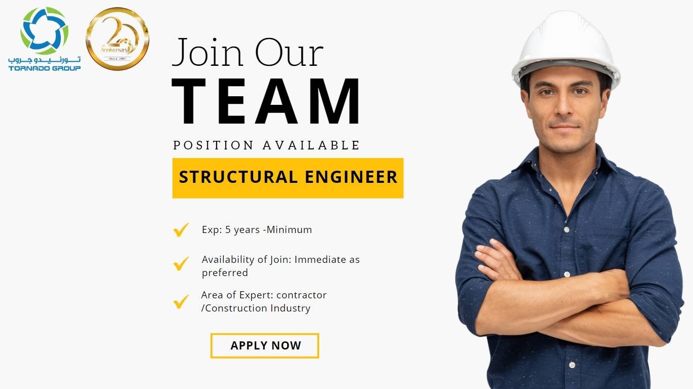 Job Opening for Structural Engineer in Tornado Group,Abu Dhabi