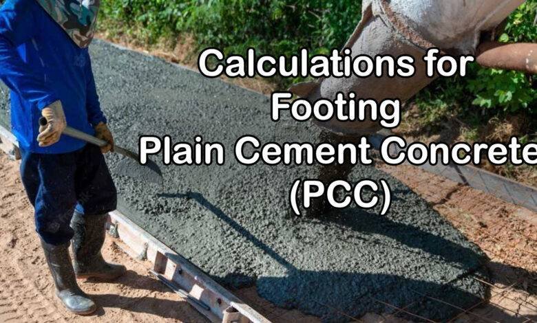 Calculations for Footing Plain Cement Concrete