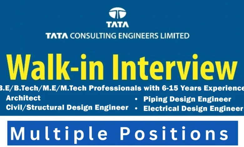 Walk-In-Interview In Tata Consulting Engineers Apply Now